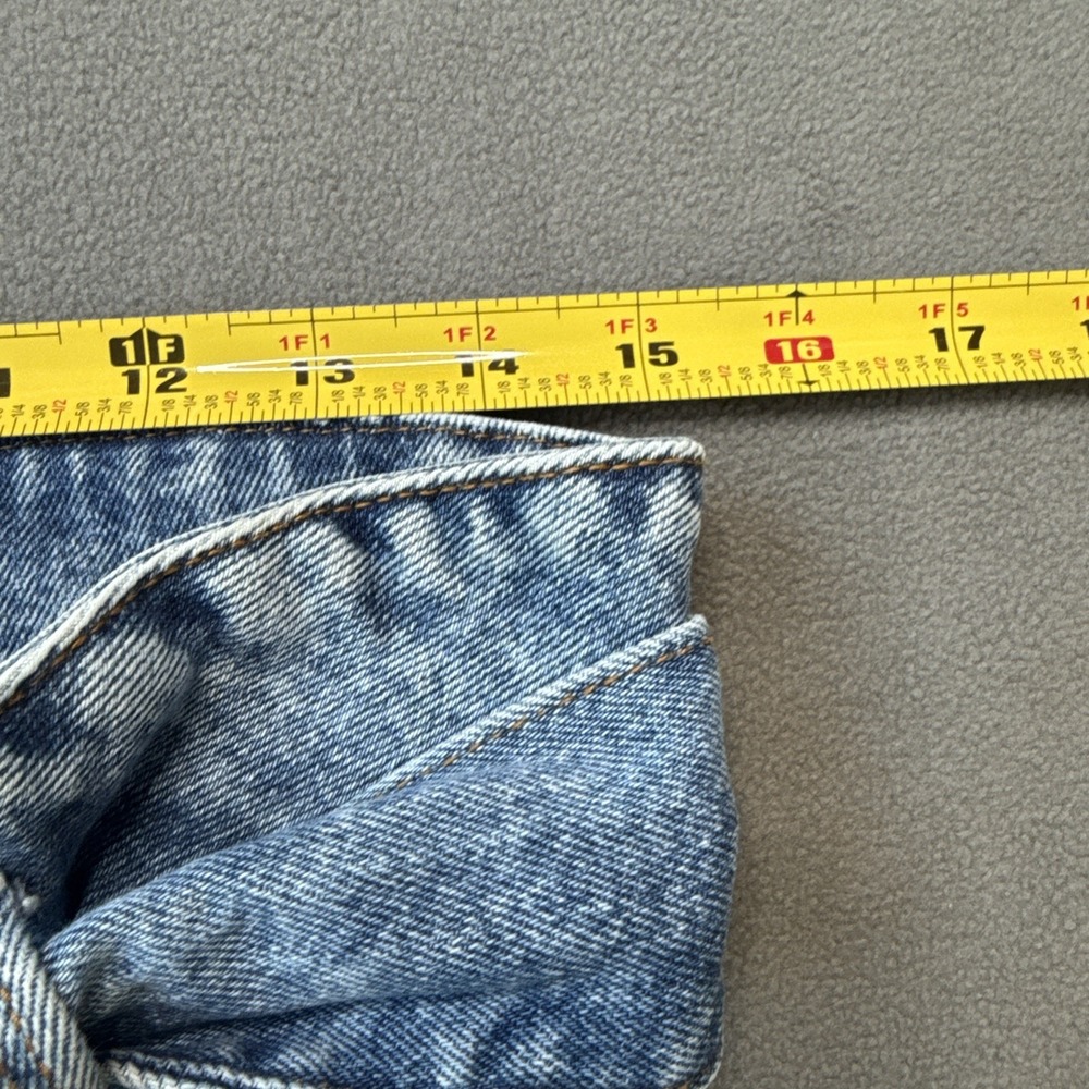 Sezane‎ Jeans Womens 34 Blue Austin High Waist Pleat Paperbag Preppy HEMMED READ - Picture 11 of 16